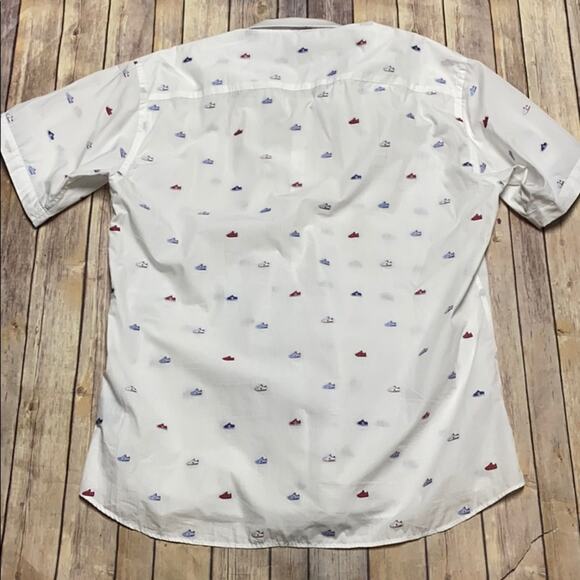 Jared Lang Button Down Embroidered Shoes Top 2XL - Picture 4 of 5